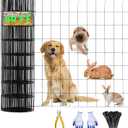 Black Hardware Cloth 2 in x 3 in 24" x 60', 16 Gauge Chicken Wire Fence, Welded Wire Fencing Mesh Roll with Cutting Plier & Gloves for Garden, Coop & Pet Enclosures