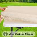 Smiry Rectangle Picnic Table Cloth, Elastic Waterproof Fitted Heavy Duty Vinyl Tablecloths, Wipeable Washable Table Covers for Kitchen, Dining, Camping, Outdoor (Beige, 36" X 72")