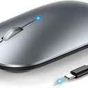 TECKNET Bluetooth Mouse for MacBook, [ USB + BT5.0 + BT3.0 ] Rechargeable Wireless Mouse, Silent Click, 4-Level DPI, Portable Computer Mice for MacBook/MacBook Air/Pro/iPad/Laptop/Android/Windows