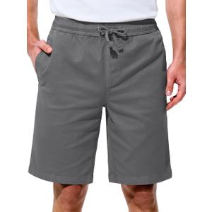 Mens Shorts Casual Shorts Cotton Drawstring Summer Beach Stretch Twill Chino Golf Shorts (42, Grey)