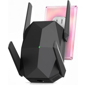 JoyLantern WiFi Extender, 2026 30X Fastest WiFi 6 Booster AX3000 | (5.8/2.4GHz), 25,631 sq.ft Long Range and 150+ Devices, WiFi Extender Signal Booster with Ethernet Port(Black)