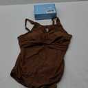 Tempt Me Women Brown One Piece Swimsuits Tummy Control Bathing Suits High Neck Cutout Twist Front Swimwear XL Brown