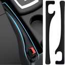 JAGAOSL Car Seat Gap Filler, Universal Fits Car SUV Truck PU Leather Crevice Blocker, Between Seat and Center Console, Stops Cellphone Wallet Keys Coins from Dropping, 2 Pack Black