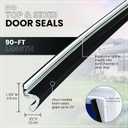 M-D Building Products 91812 Soundproof Weather Stripping Door Seal, 90 feet Black Vinyl-Coated Foam Kerf/Channel, Easy to Install, Large Gap Coverage, Dust & Water Prevention