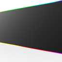 KTRIO RGB Large Gaming Mouse Pad with Stitched Edges, Superior Micro-Weave Cloth, Non-Slip Base, Water Resist Coating, 31.5 x 11.8 in, RGB Black