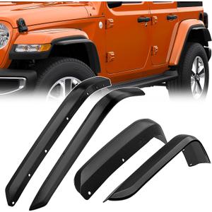 Nilight Fender Flares Extensions Set Compatible with 2018 2019 2020 2021 2022 2023 2024 Wrangler JL and JLU Unlimited 2/4 Doors (Only for Low Wheel Arches) Off-Road Widened Front Rear Flat 4 PCS (For 2018-2024 Sahara)