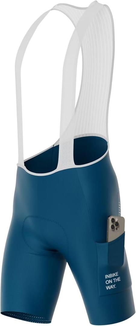 INBIKE Cycling Bib Shorts for Men, 3D Padded Breathable Road Bike Shorts Men, Lightweight Biking Bicycle Bibs with Pockets (XX-Large, Blue)