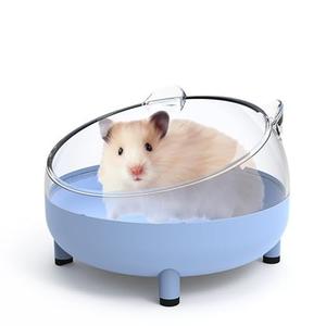 Meow&Woof Hamster Sand Bath Container, Large Sandbox Toilet Gerbil Batheoom, Tiny Chinchilla Dust Bathtub Sand Bath Box for Hamster Cage Accessories 6.5 Inch - Blue
