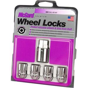 McGard 24157 Chrome Wheel Lock Set, Cone Seat, M12x1.5 Thread, 13/16 Key Hex