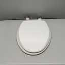 Mayfair Cassel Slow Close Toilet Seat, Easy Clean, Non Slip Premium Wood Seat, Easy Install, Made in USA, Elongated, White
