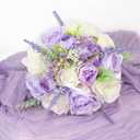 Bride Bouquets for Wedding 8.5 Inch Lilac Artificial Rose Flower Bridal Bouquets for Bride Wedding Bridesmaid Marriage Proposal Party Anniversary Church Decoration