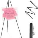 Thicken Display Easel Stand for Wedding - 63" Instant Tripod Collapsible Portable Sturdy Floor Easel - Easy Folding Adjustable Poster Metal Stand for Signs, Display Show, Artist, Art, Painting - Black