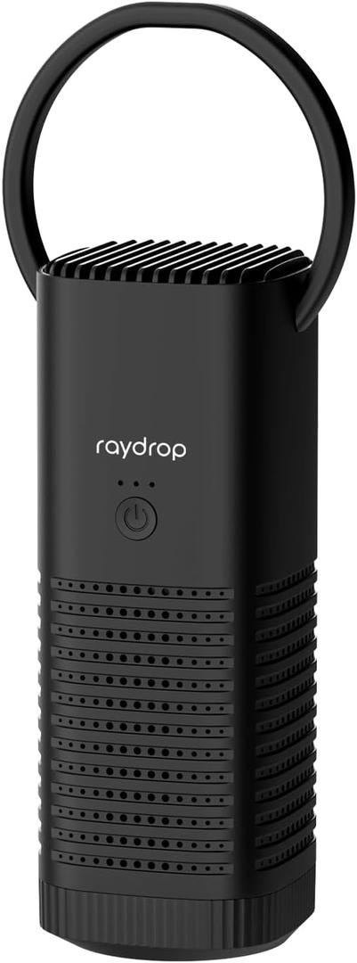 raydrop Portable Mini Air Purifier, Cordless Small HEPA Air Purifier, Personal Desk Air Purifier for Car Travel Bedroom Office Room Dorm, Rechargeable, Aromatherapy (Black)