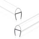 Frameless Shower Door Seal Strip 2 Pack x 39 Inch U for 3/8" Thick Glass Shower Door Side Seal Strip Bottom Seal Door Sweep Ultra Clear Polycarbonate, Stop Shower Leaks Create A Water Barrier