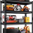 48" W Utility Garage Shelves: 2,000Lbs Heavy Duty Steel Metal Adjustable Shelving Storage Industrial Rack Units 4 Tier Black 48" W x 16" D x 66" H