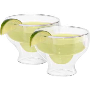 Oggi Margarita Double Wall Insulated Glass Ideal for Margaritas and Cocktails, Stays Cool Longer Even Outdoors, Visually Stunning, 10oz / 300ml, Set of 2 (Clear) Oggi Margarita Double Wall Insulated Glass Ideal for Margaritas and Cocktails, Stays Cool Longer Even Outdoors, Visually Stunning, 10oz / 300ml, Set of 2 (Clear)