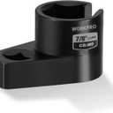 WORKPRO O2 Oxygen Sensor Socket 3/8 Drive x 7/8 22mm, Offset Oxygen Sensor Removal Tool Wrench, 6-Point O2 Sensor Tool with Wire Gate
