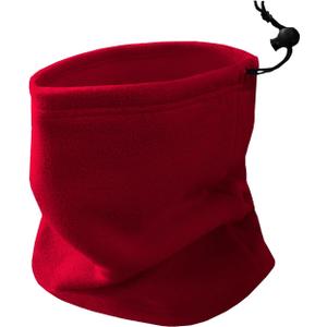Double-layer Thick Fleece Ski Neck Gaiter, Winter Scarf Face Mask for Men Women, Warmer Beanie for Big Heads (Burgundy)