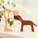 Pawfect House Wooden Pet Carvings, Whimsical Statues Home Decor, Handmade Man and Dog Figurines, Dogs Statue Home Decor, Christmas Shelf Decor, Birthday Gifts for Men, Dog Dad, Pet Lovers