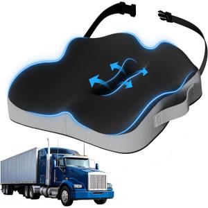 Truck Seat Cushion, Extra Large Memory Foam Car Seat Cushions for Long Driving - Orthopedic Sciatica and Tailbone Pain Relief, Comfort Support for Road Trip Essentials