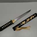 SV Hand Forged Mini Samurai Sword Katana Tanto Japanese Small Samurai Short Sword Full Tang Sharp 16.53 Inch (Black, Type A)