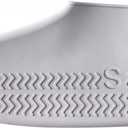 Unisex Waterproof Shoe Covers, Reusable, Slip-Resistant, Silicone Shoe Protectors Grery X-Large (Label XL: Size US 10-13.5, Grey)
