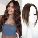 Real Human Hair Topper 100% Human Remy Toppers for Women with Thinning Hair Clip In No Bangs 360 3D Cover(12 inch, Brown)