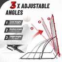 Heavy Duty Baseball Rebounder Net 4x4.5 FT Pitchback with 3 Adjustable Angles, Baseball and Softball Bounce Back Net for Ground, Line Drive, Fly Ball Return Settings Fielding Trainer