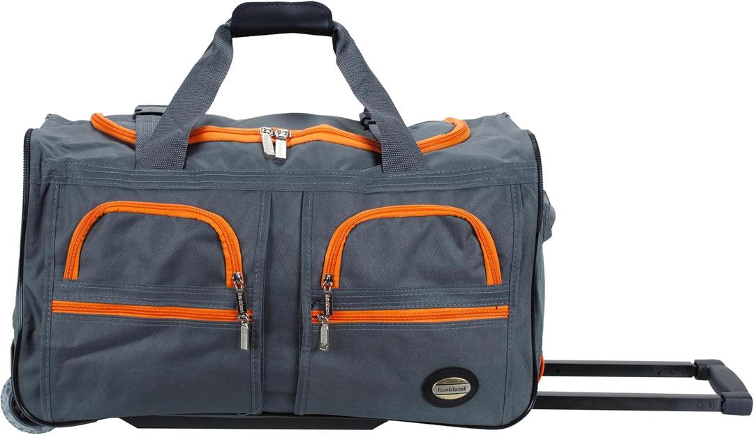 Rockland Rolling Duffel Bag, Black, 22"