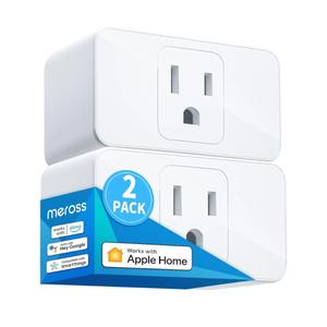 meross Smart Plug Mini, 15A & Reliable Wi-Fi, Support Apple HomeKit, Siri, Alexa, Echo, Google Assistant and Nest Hub, App Control, Timer, No Hub Needed, 2.4G WiFi Only, 2 Pack