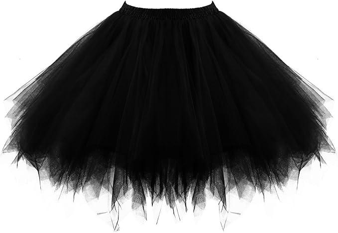 Honeystore Women's Short Vintage Ballet Bubble Puffy Tutu Petticoat Skirt