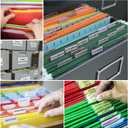 Tinlade 24 Pcs Hanging File Folders with Full Height Gusset Paper A4 Expanding Letter Size Hanging File Folders for Designed for Bulky Files Medical Charts (Cute Color,Classic Style)