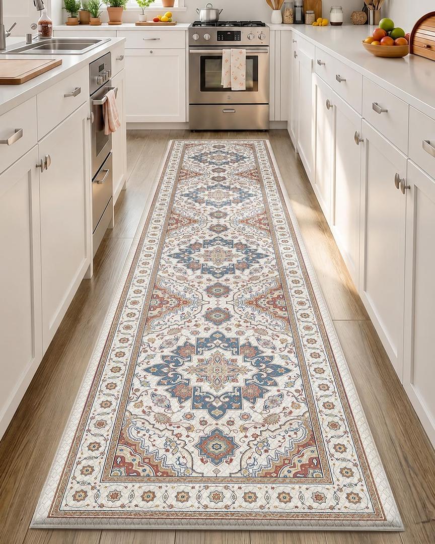 Color&Geometry Kitchen Floor Runner 24x108 Vintage Anti Fatigue, Oatmeal