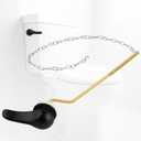 iFealClear Universal Metal Toilet Tank Flush Lever Replacement, Side Mount Toilet Handle Replacement Kit, Solid Brass Toilet Trip Lever Fits Most Toilets, Stainless Steel Chain, Matte Black