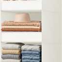 GRANNY SAYS 4-Shelf Hanging Organizer, Closet Hanging Shelves, Closet Hanging Storage Organizers, Organization for Bedroom, Living Room, Baby Nursery, Camper Accessories, Beige, 1-Pack