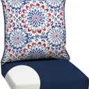 Arden Outdoor Foam Deep Seat Cushion Set, 24x24, Premium High-Density Foam, Never Flattens, Weather-Proof for Patio Chair Sofa Couch, Clark Blue, 1 Pack