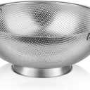 Tiawudi Large 6-Qt Colander, 18/8 Stainless Steel Mesh Strainer for Kitchen, Food Sieve with Riveted Handles and Self-draining Solid Ring Base, Great for Pasta, Rice, Vegetables and Fruits
