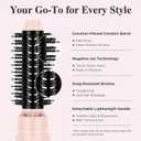 Aima Beauty Blow Dryer Brush Set - 4-in-1 Round Brush Blow Dryer Adds Shine, Smooth, Curl & Volume for Short to Medium Hair, Interchangeable 1 & 1.25 Round Barrel, Ionic Frizz Control, Pink