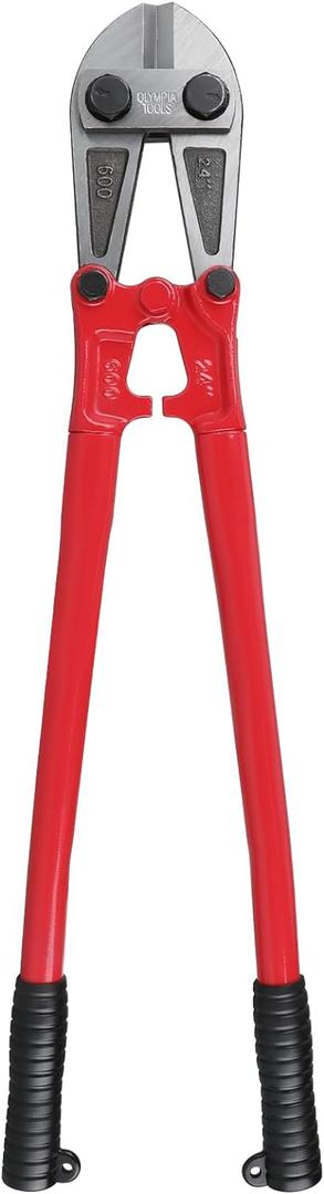 Olympia Tools 24" Bolt Cutter with Drop Forged Alloy Steel and Ergonomic Grip Rubber Handles for for Cutting Fence, Steel Wire, Chain, Screws, Rivet