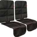 Lusso Gear Car Seat Protector (Value 2 Pack)  Thick Padding  Waterproof Cover Under Baby Seat with Two Mesh Pockets  Black Non-Slip Design (-2-Pack Black)