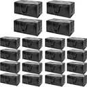 Black Moving Bags - 20 Pack Extra Large Heavy Duty Storage Bags With Zipper & Reinforce Handles | 29x14x13 Inch Moving Tote Bags Bulk For Clothing, Shoes, Travel