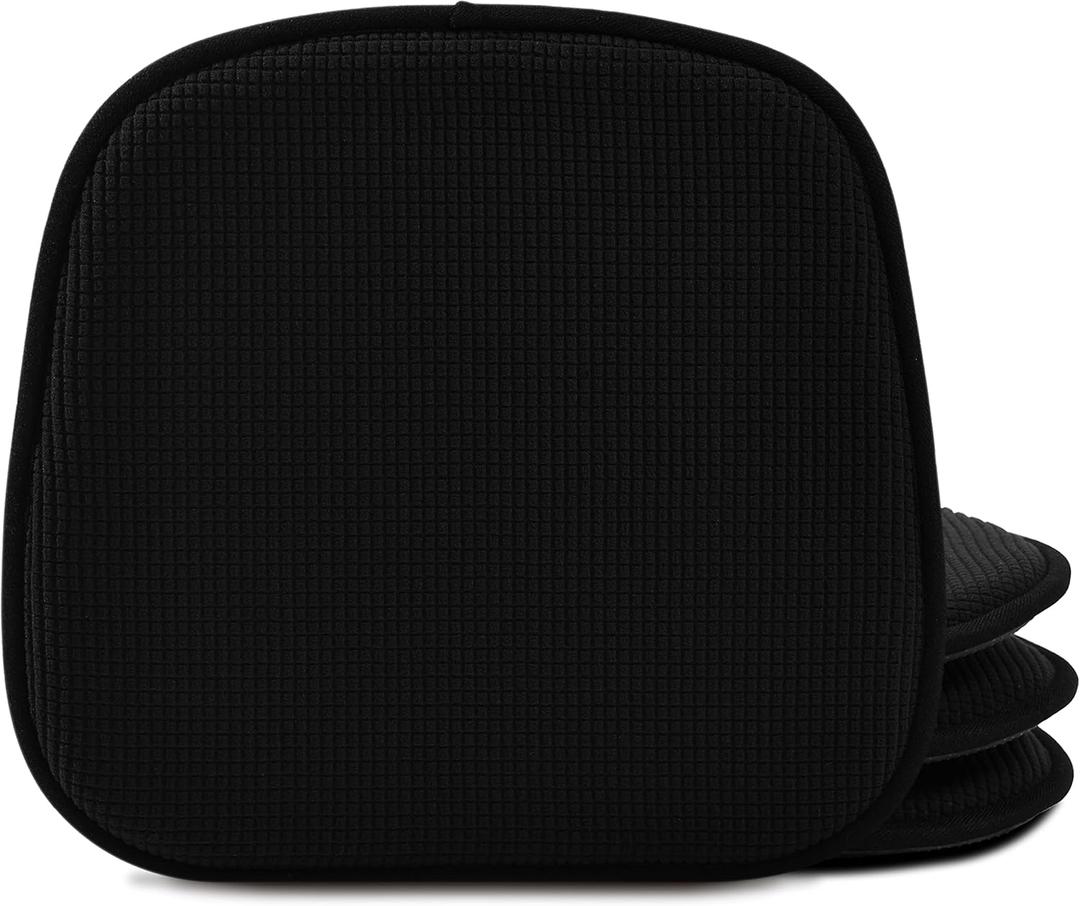 Shinnwa Dining Chair Cushions 4 Pack, Non Slip Indoor Chair Pads, U-Shaped Kitchen Seat Cushions, Set of 4, 15 x 16 Inches, Black