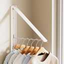 Clothes Drying Rack, Laundry Room Wall Mounted Retractable Clothes Hanger Drying Rack, Laundry Clothing Drying Rack Folding Indoor or Outdoor, Easy Installation Aluminium Dryer, 1pc (White)