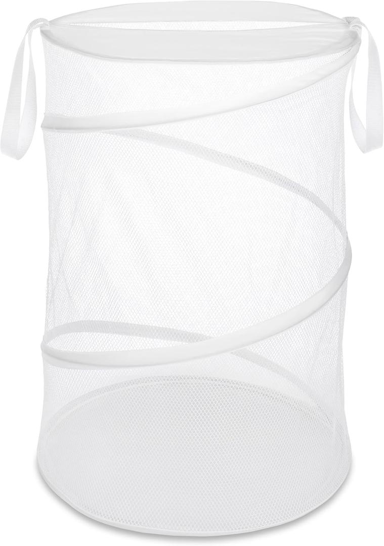 Whitmor 18" Collapsible Laundry Hamper White, 22"L x 14"W x 1"H
