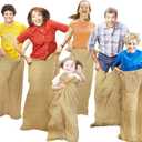 CWLAKON 6 Pack Large Burlap Potato Sack Race Bags for Kids Adults, Field Day Family Reunion 4th of July Easter Halloween Game, Outdoor Camping Picnic Birthday Party Outside Yard Lawn Carnival Games