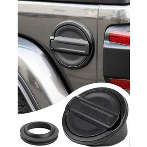 Savadicar Gas Cap Cover, Fuel Filler Tank Door Compatible with 2018-2025 Jeep Wrangler JL JLU 4xe 2 and 4 Door, ABS + Aluminum Alloy Structure, Replacement Accessories, Black