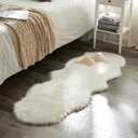 MIULEE Luxury Super Soft Fluffy Area Rug Faux Fur Sheepskin Rug Decorative Christmas Plush Shaggy Carpet for Bedside Sofa Floor Nursery 2 x 6 Feet, White (6' (Round))