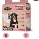 Dr. Pol Female Dog Diapers for Heat Cycles, Large (18–27" Waist), 50 Count
