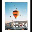 JCJMY 20x24 Picture Frame with 16x20 Mat, Display Photo 16x20 with Mat or 20 x 24 Without Mat, Wall Hanging Large 20 by 24 Poster Frame with Plexiglass, Black