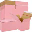 30 Pack 6x4x4 Zipper Shipping Boxes, Safe Small Cardboard Mailer Boxes for Packaging Small Business, Gift, Wrapping Mailing Present (Pink)